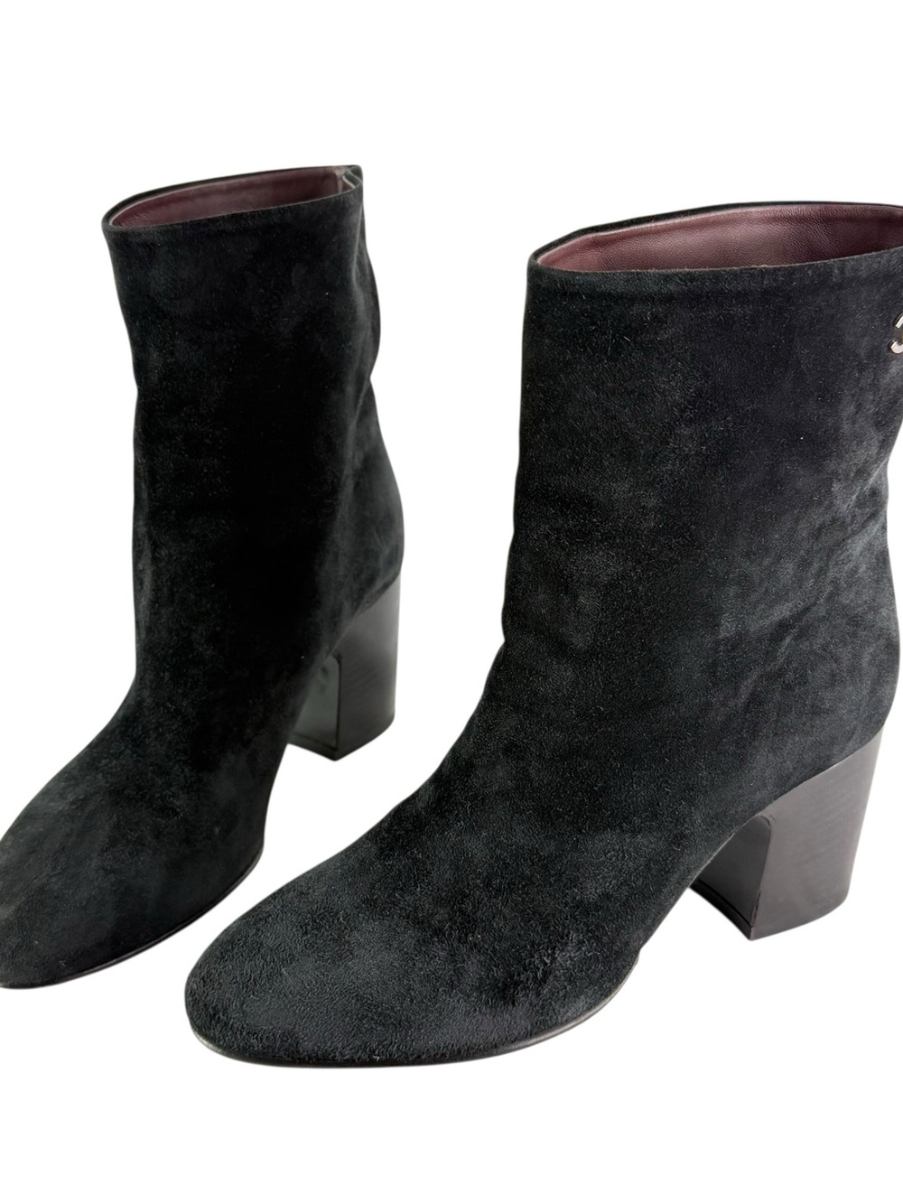 CHANEL Black Suede CC Calfskin Short Boots Made in Italy Marked as 36 - 6US - Picture 3 of 15